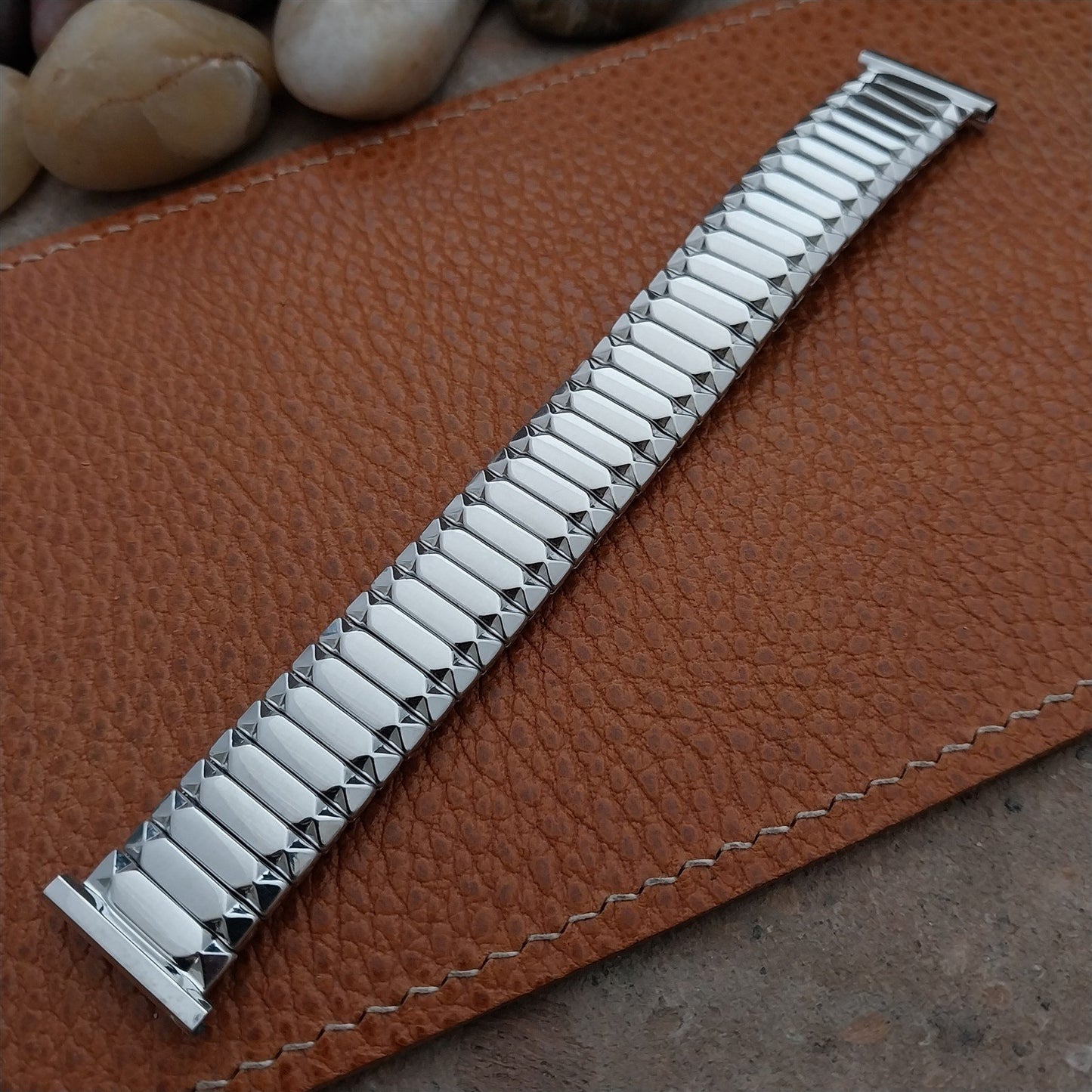 Vintage 19mm 18mm 16mm White Gold-Fill Classic Stretch Speidel 1955 Watch Band