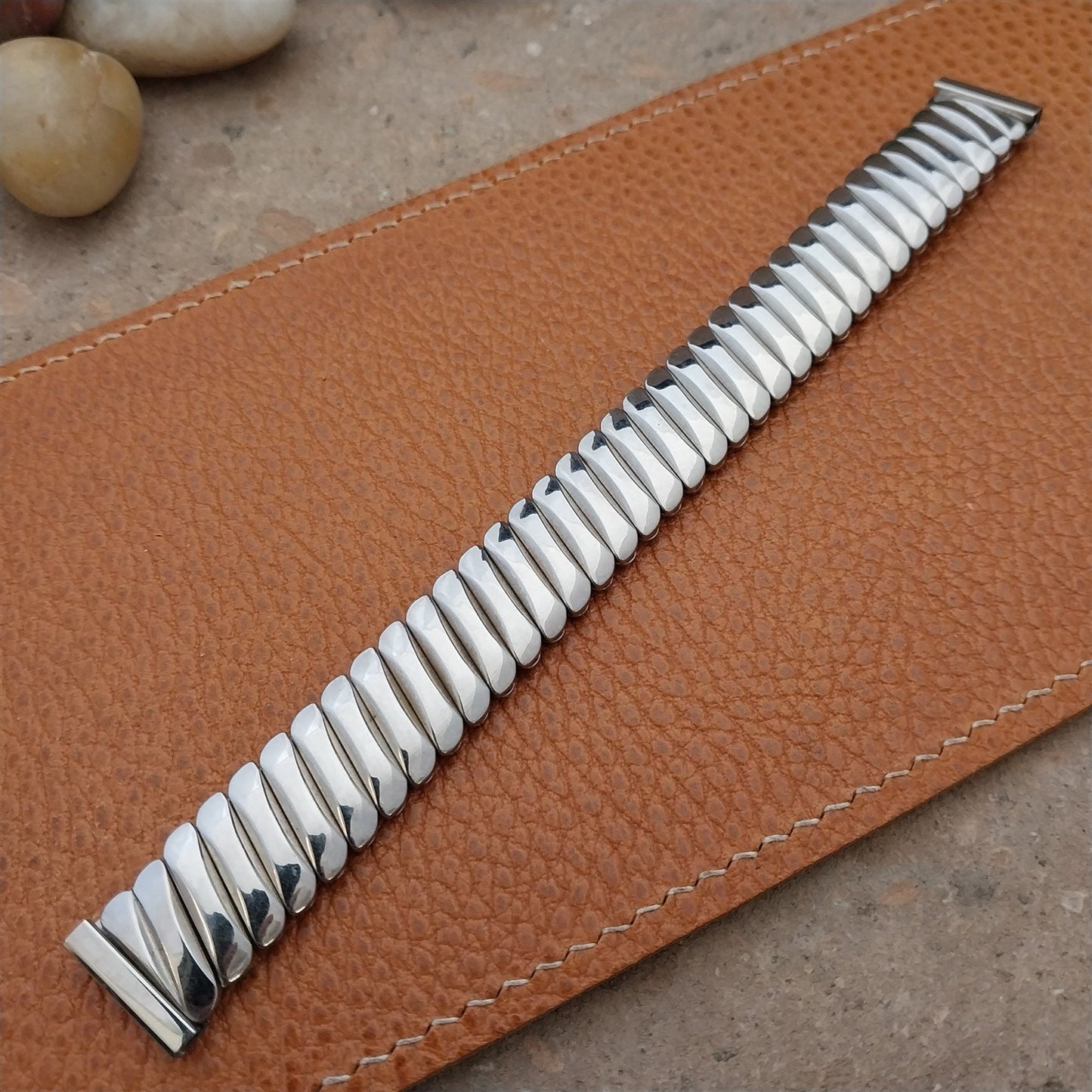 1950s Vintage Bellavance 5/8" Stainless Steel Long Classic Stretch Watch Band