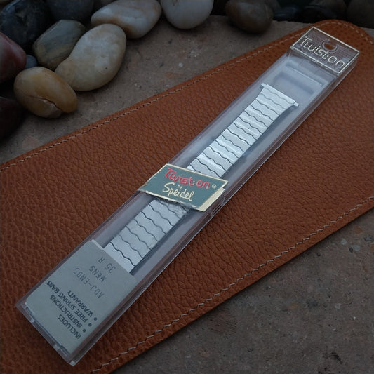 18mm 19mm 20mm 1970s Stainless Steel Unused Flared Vintage Watch Band Speidel