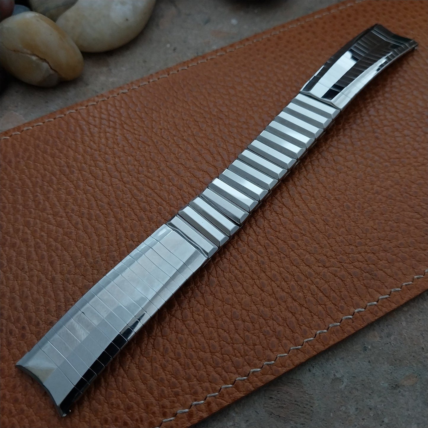 Vintage 17.2mm Stainless Steel Admiral Classic Stretch 1960s Unused Watch Band