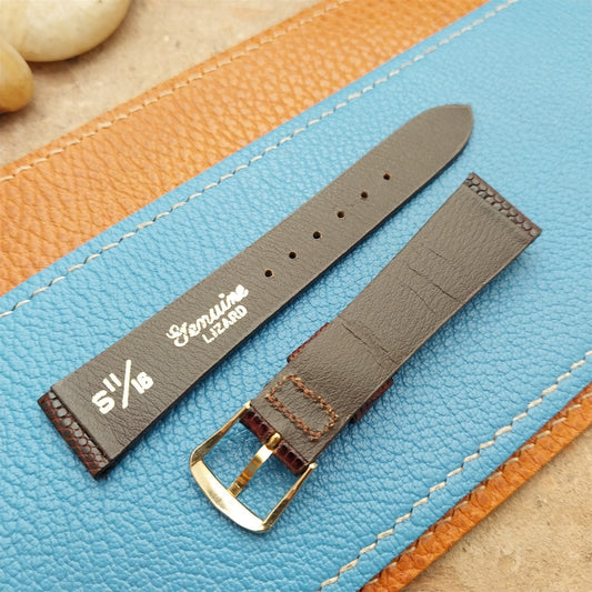 1970s Vintage 16.5mm Mormac Short Lizard Unused Classic Tapered Watch Strap