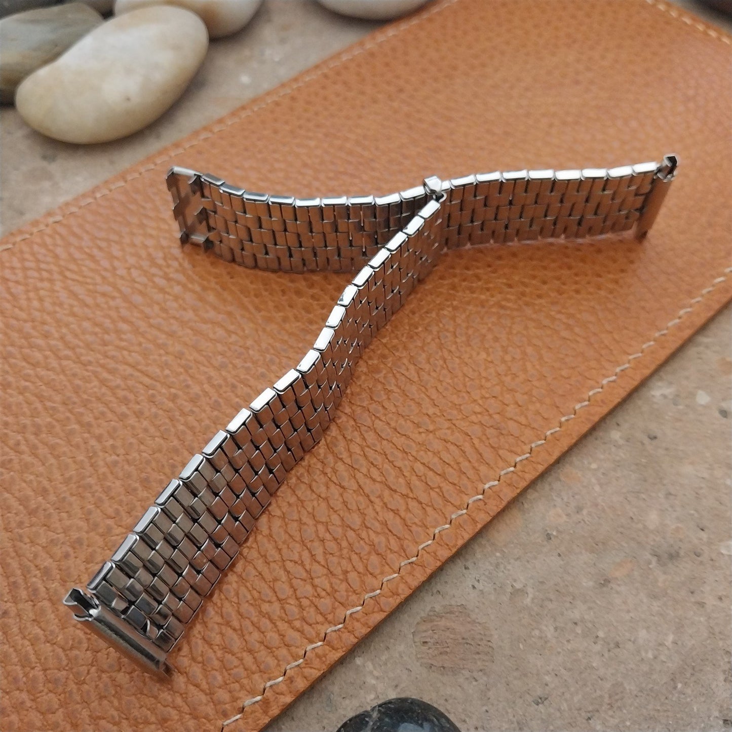 18mm 19mm 20mm 22mm Stainless Steel Overlap Classic Stretch Unused Watch Band