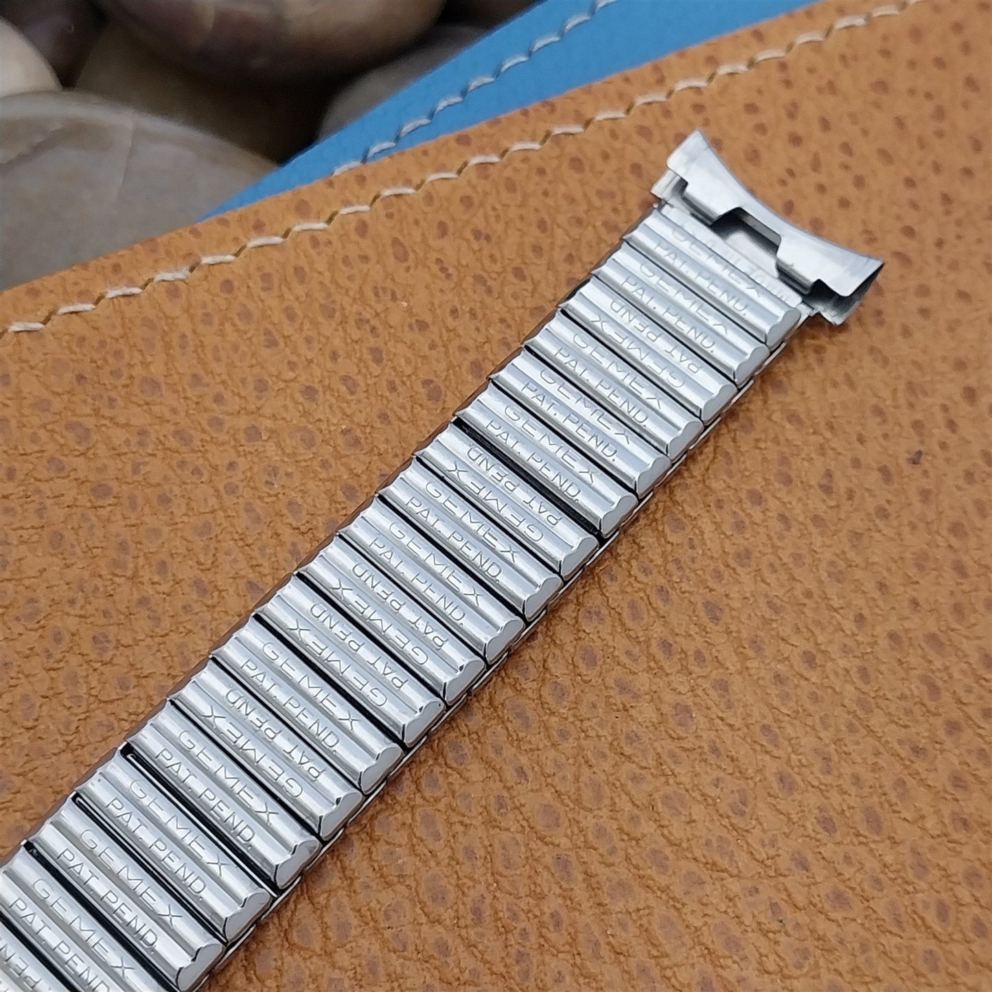 Vintage 16mm 18mm 19mm Gemex Stainless Steel Expansion Unused 1960s Watch Band
