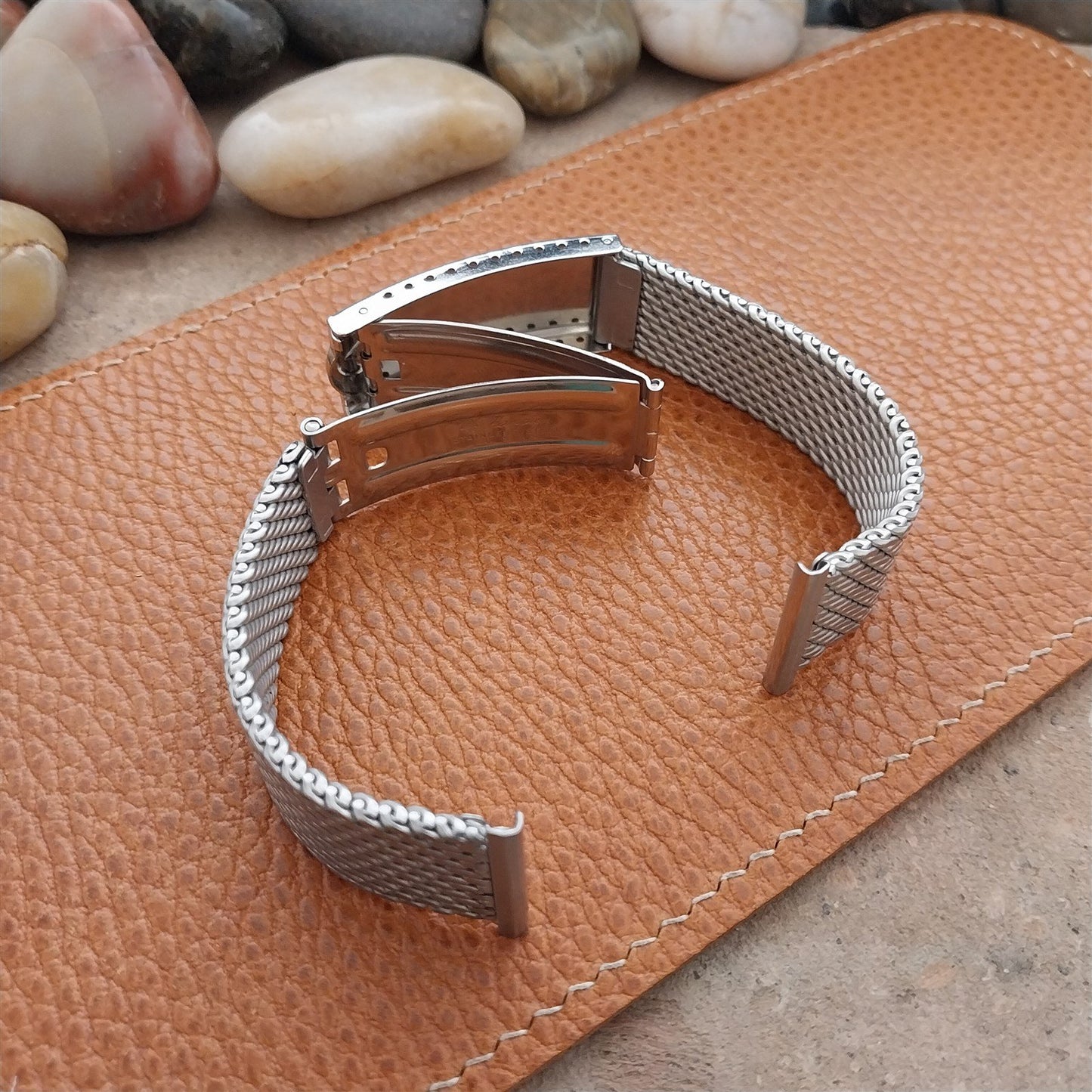 22mm Stainless Steel Thick Mesh Long JB Champion Unused 1960s Vintage Watch Band