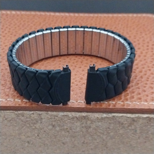 Vintage Speidel 17mm 18mm 20mm 22mm Black Classic Expansion Unused Watch Band