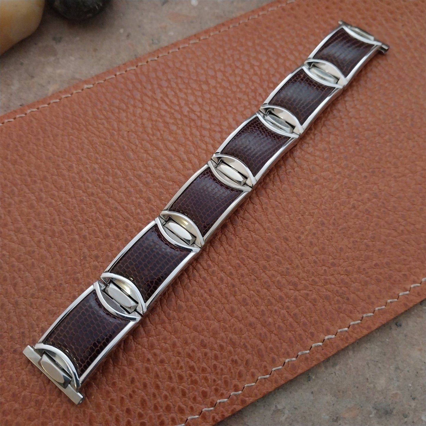 19mm 18mm 16mm 1950s Speidel Stainless & Lizard MCM Unused Vintage Watch Band