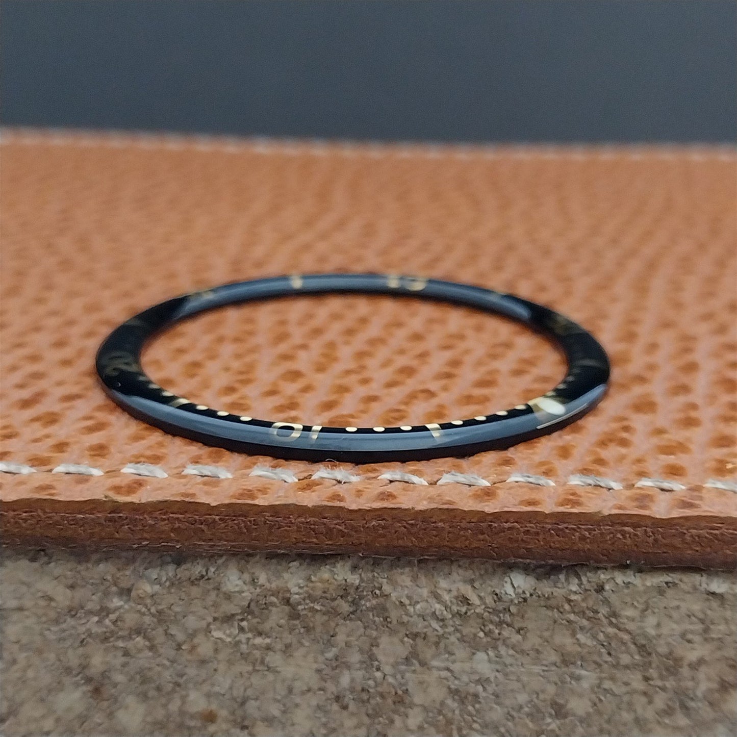 38mm Black & Gold Domed Resin Acrylic Watch Bezel Insert fits Seiko SKX007 SRPD