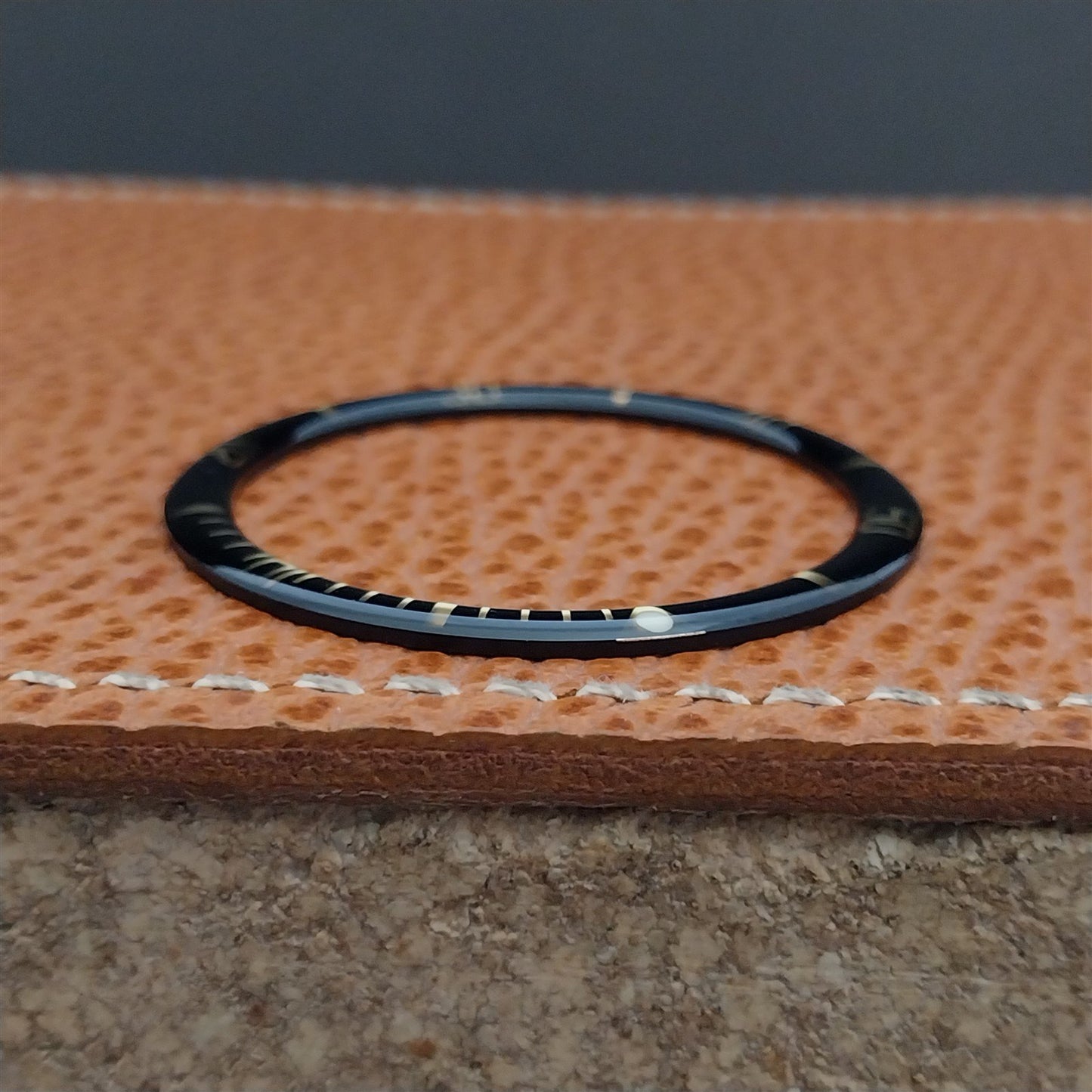 38mm Black & Gold Domed Resin Acrylic Watch Bezel Insert fits Seiko SKX007 SRPD