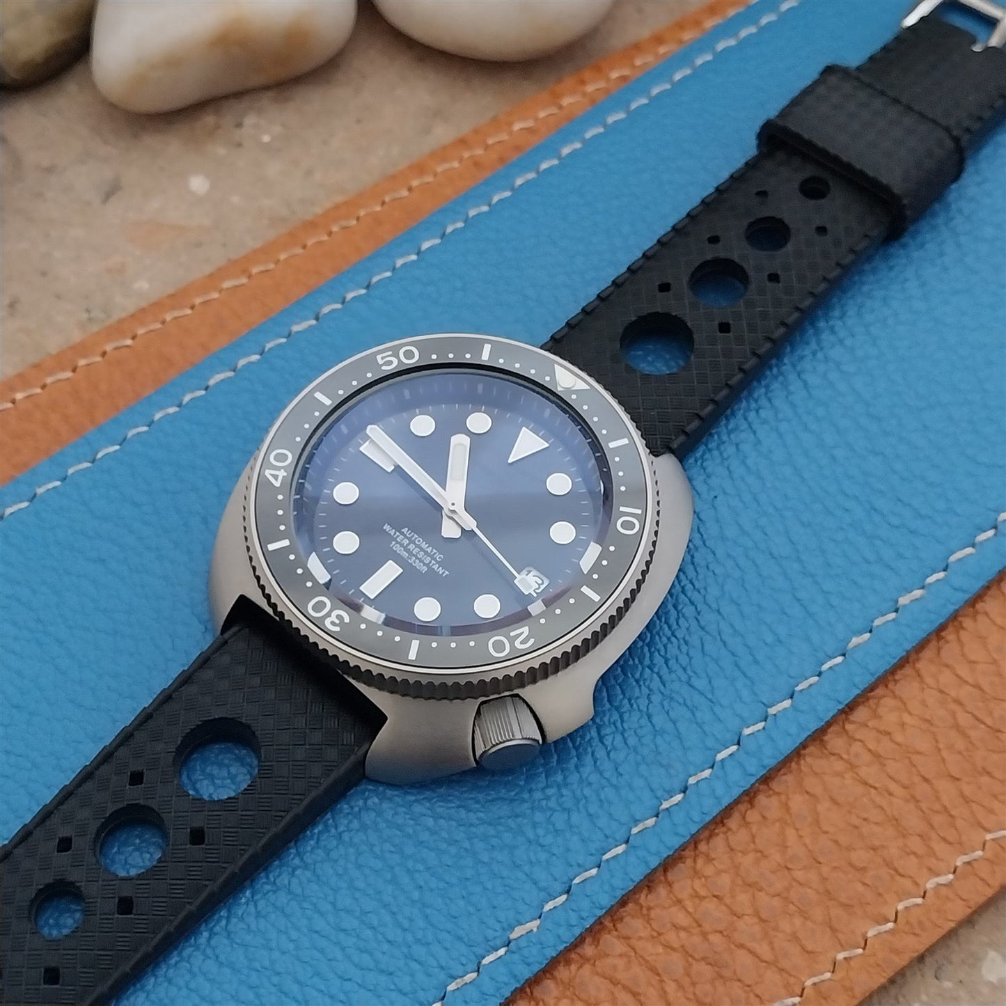 NSA 20mm Skindiver Tropical GT Rally Diver Black Watch Strap