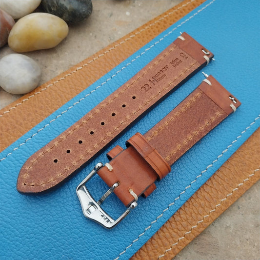 Gold Brown 22mm Hirsch Liberty Artisan Leather Classic Tapered 22/20 Watch Strap