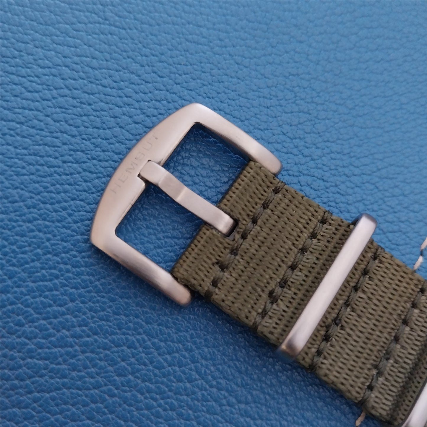 Hemsut 22mm Green Nylon Single Pass Military Watch Strap