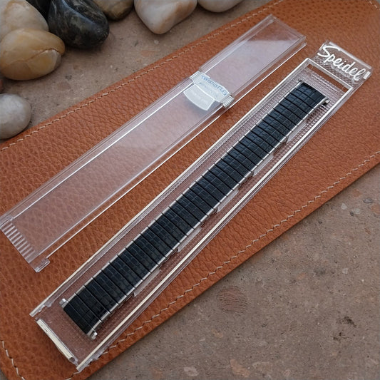 Vintage 19mm 18mm 17mm Stainless & Black Romunda Speidel 1969 Unused Watch Band