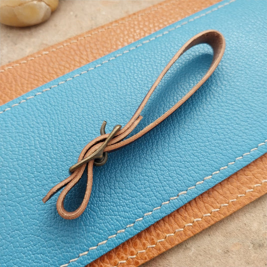 3/8" Shell Cordovan Vintage Pocket Watch Fob Strap & Antique Brass Finish Buckle