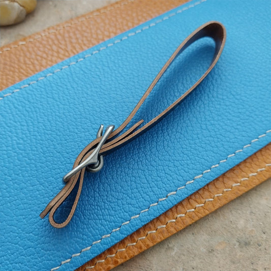 3/8" Shell Cordovan Vintage Pocket Watch Fob Strap Antique Nickel Finish Buckle