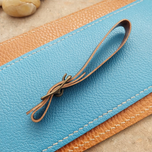 3/8" Shell Cordovan Vintage Pocket Watch Fob Strap Antique Brass Finish Buckle