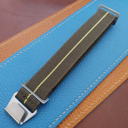 20mm Marine Nationale MN French Parachute Green & Yellow Elastic Watch Strap