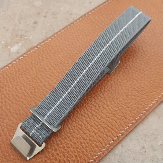 20mm Marine Nationale MN Parachute Elastic Gray & White Watch Strap