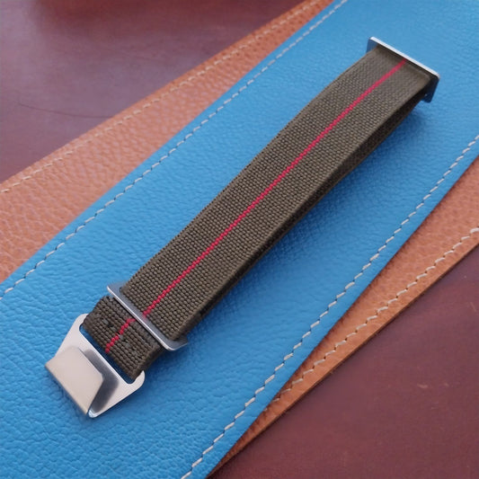 20mm Marine Nationale MN French Parachute Green & Red Elastic Watch Strap
