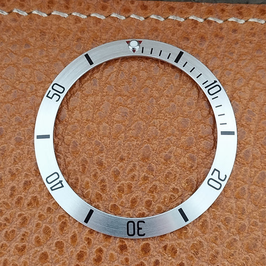 38mm x 30.5mm Silver Black & Red Seiko Mod Watch Aluminum Bezel Insert