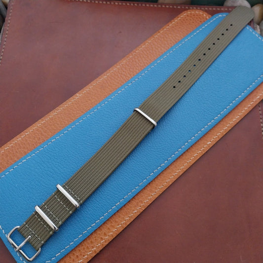 20mm Ribbed Green Nylon Classic NATO G10 Watch Strap