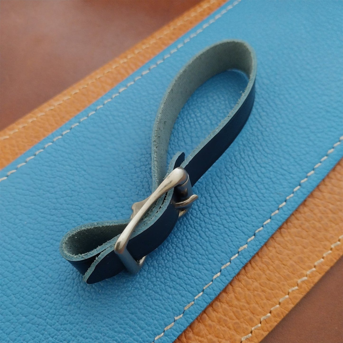 Ilcea Museum Calf Leather Pocket Watch Fob Strap & Antique Nickel Finish Buckle