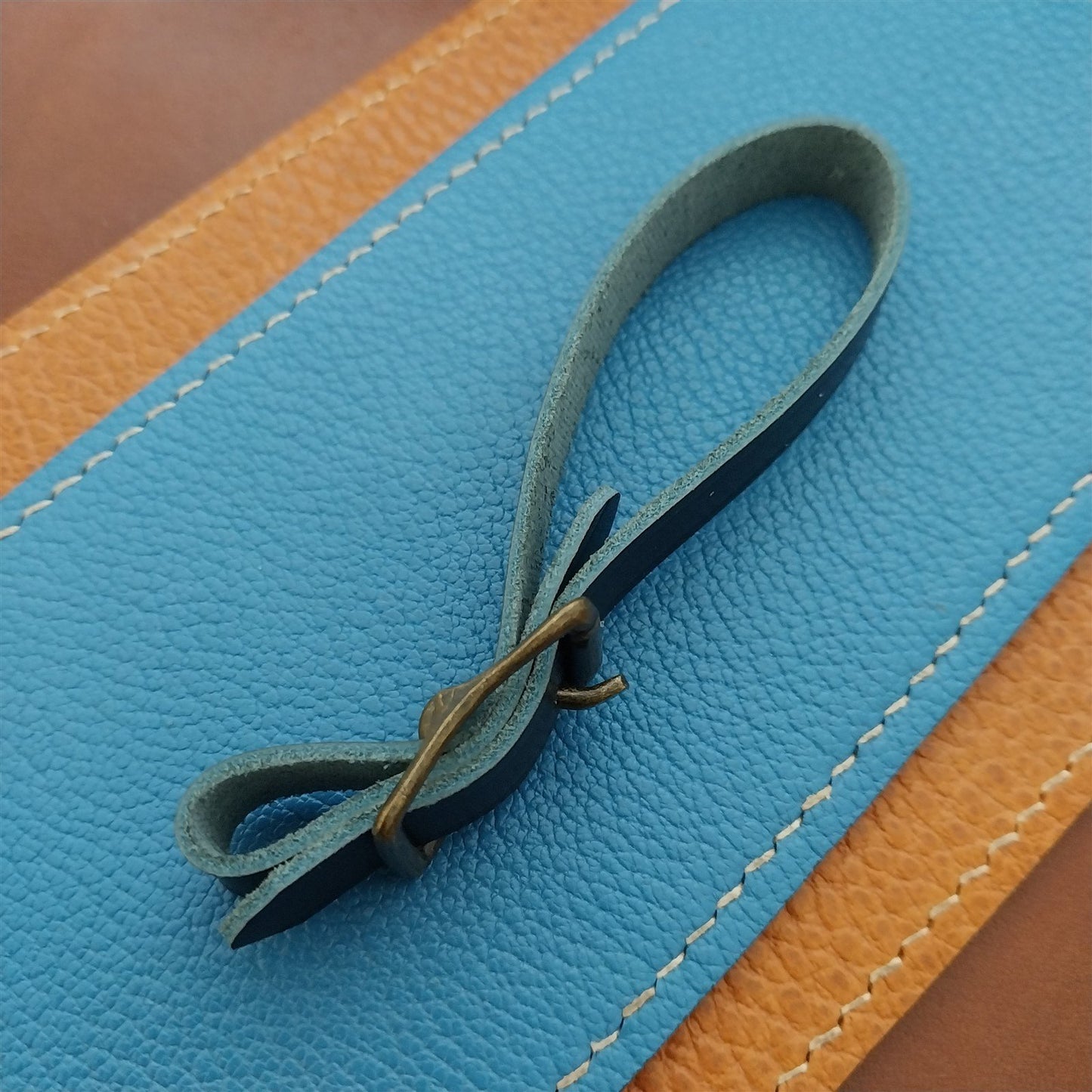 Ilcea Museum Calf Leather Pocket Watch Fob Strap & Antique Brass Finish Buckle