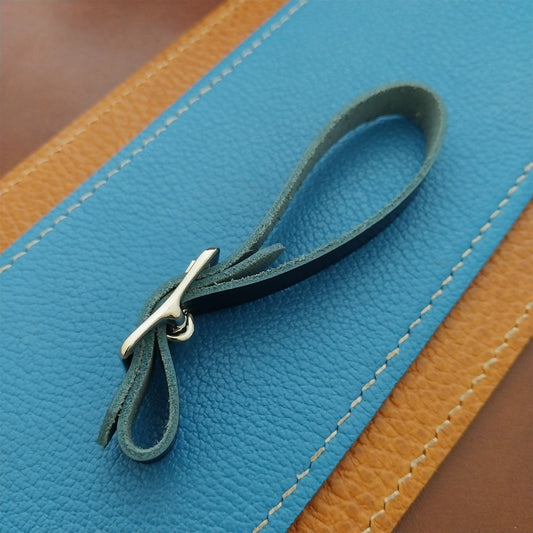 Ilcea Museum Calf Leather Pocket Watch Fob Strap & Polished Nickel Finish Buckle