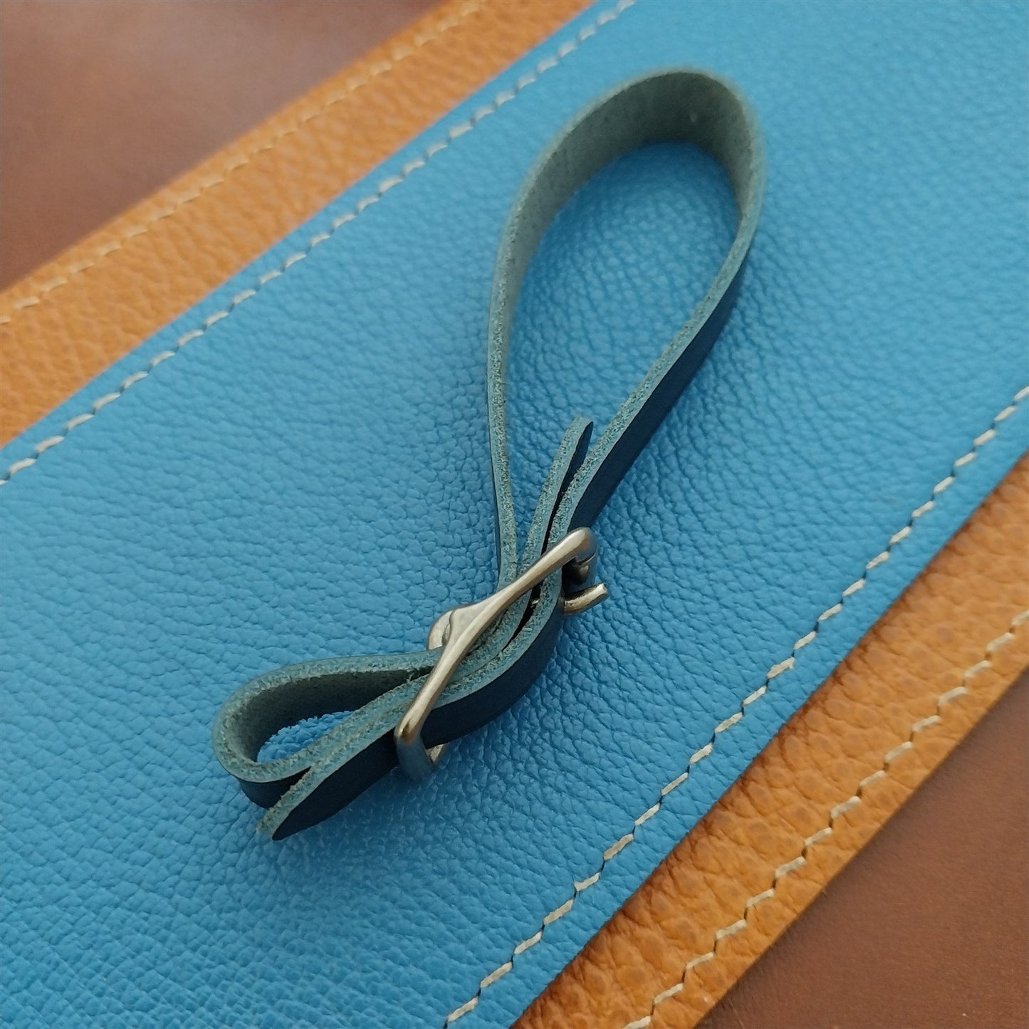 Ilcea Museum Calf Leather Pocket Watch Fob Strap & Antique Nickel Finish Buckle