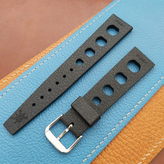 20mm TPU Rubber Black Tropical Sport Diver Rally Watch Strap