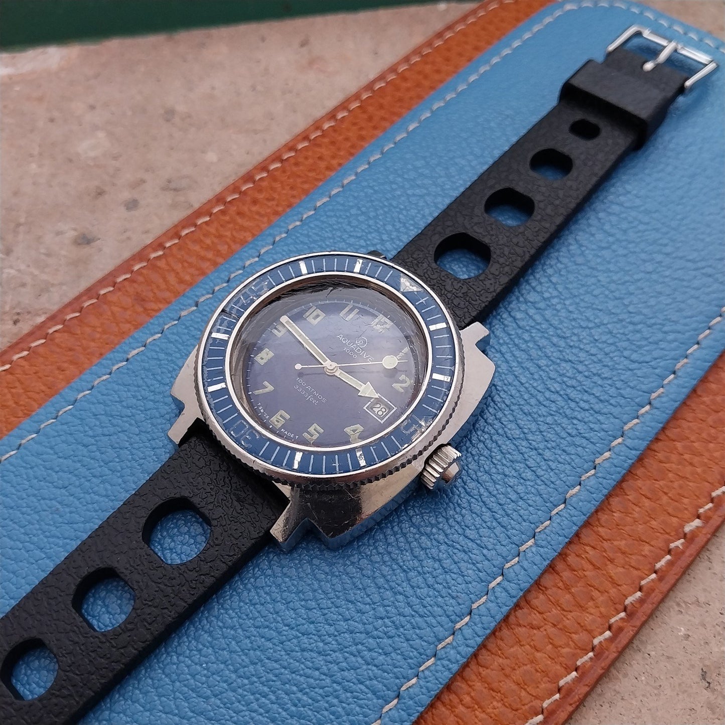 20mm TPU Rubber Black Tropical Sport Diver Rally Watch Strap