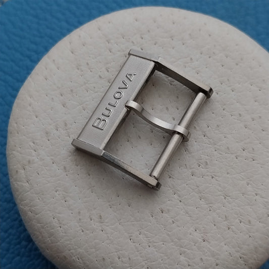 16mm Vintage Bulova Logo Silver-Tone Unused Watch Strap Buckle
