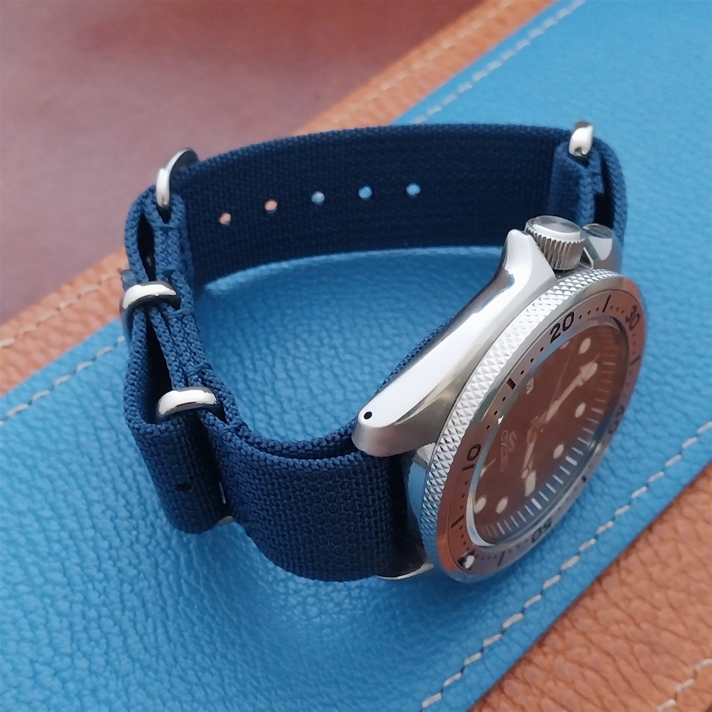 22mm Ribbed Blue Nylon Classic G10 MoD Watch Strap