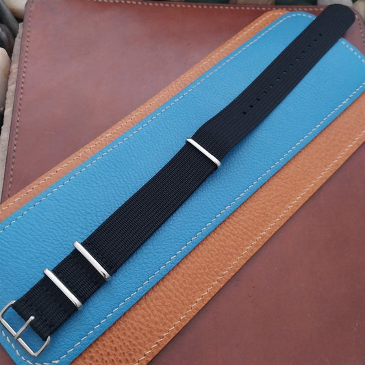 22mm Ribbed Black Nylon Classic G10 MoD Watch Strap