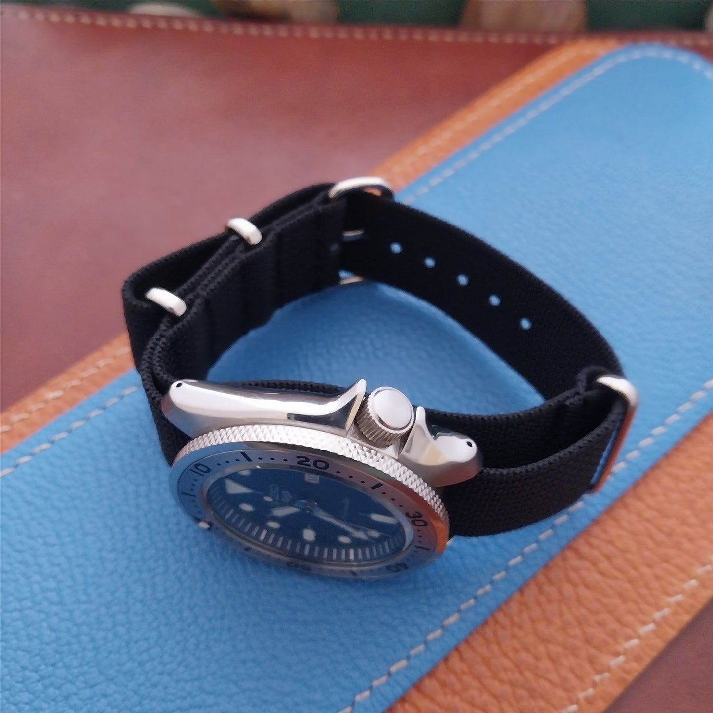 22mm Ribbed Black Nylon Classic G10 MoD Watch Strap