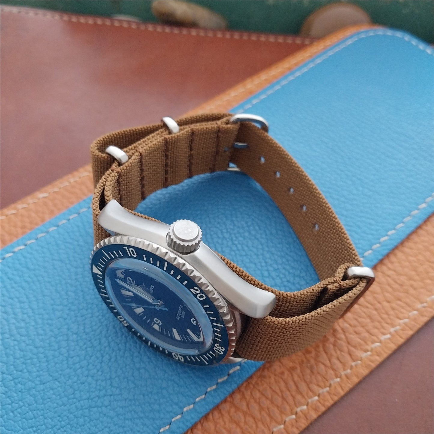 20mm Tan Ribbed Nylon Classic G10 MoD Watch Strap