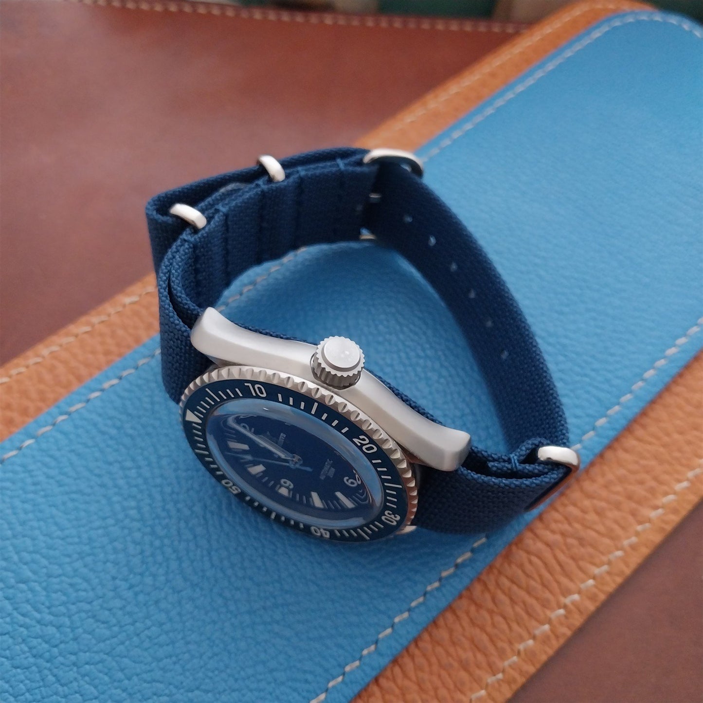 20mm Ribbed Blue Nylon Classic G10 MoD Watch Strap