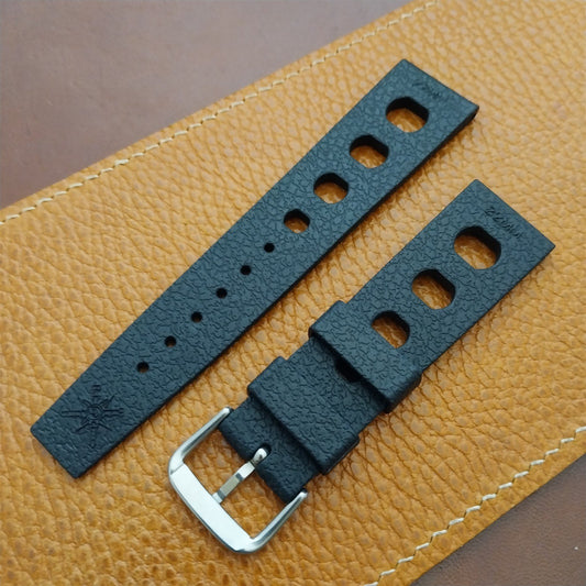 22mm TPU Rubber Black Tropical Sport Diver Rally Watch Strap