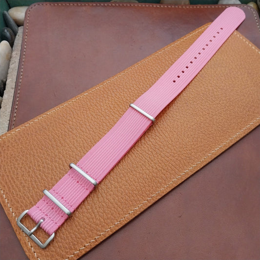 22mm Ribbed Pink Ribbed Nylon Classic G10 Watch Strap