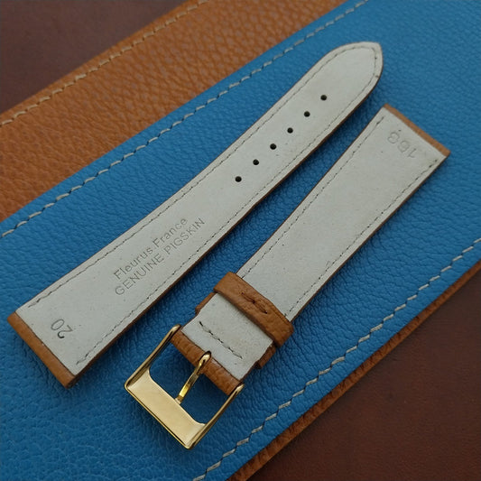 20mm Fleurus France Pigskin Tapered 20/16 Watch Strap & Gold Buckle