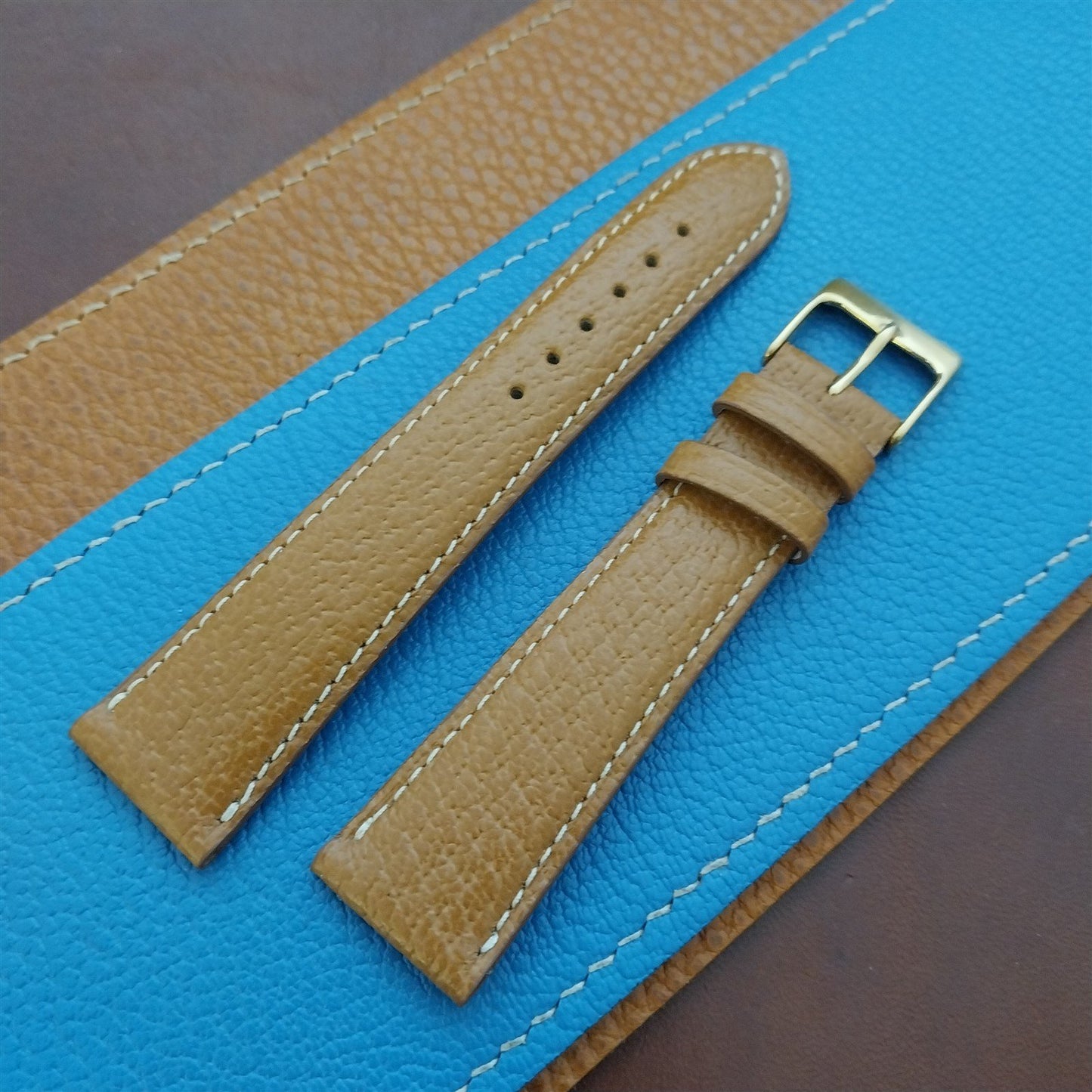 20mm Fleurus France Pigskin Tapered 20/16 Watch Strap & Gold Buckle