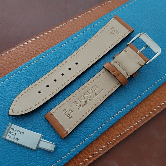 20mm Rios Seattle Tan Shell Cordovan Leather Tapered 20/18 Watch Strap