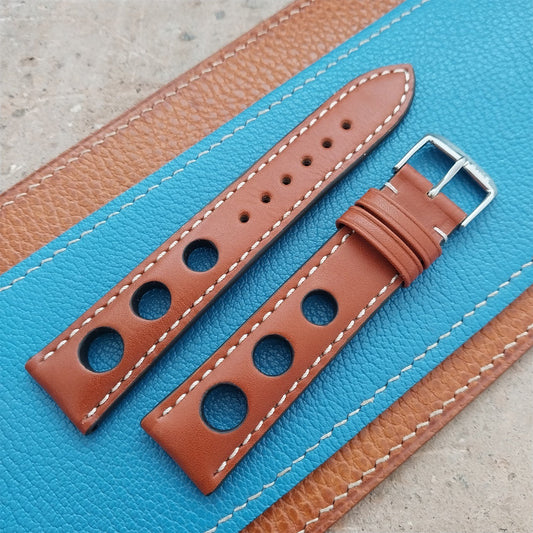 20mm Rios Rally Cognac Kaluga Leather Unused Tapered 20/18 Watch Band