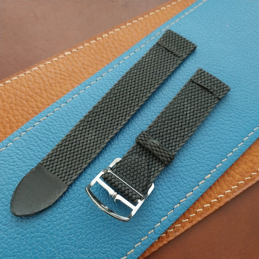 18mm Perlon Mesh 2-piece Gray 1960s nos Unused Vintage Field Watch Strap