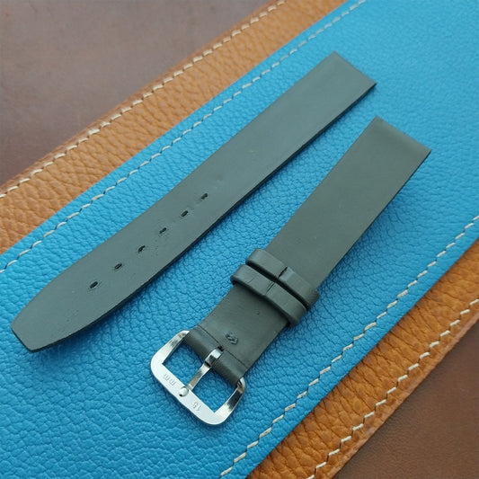 1960s 5/8" Gray Leather Classic Tapered 2-Keeper Unused Vintage Watch Strap