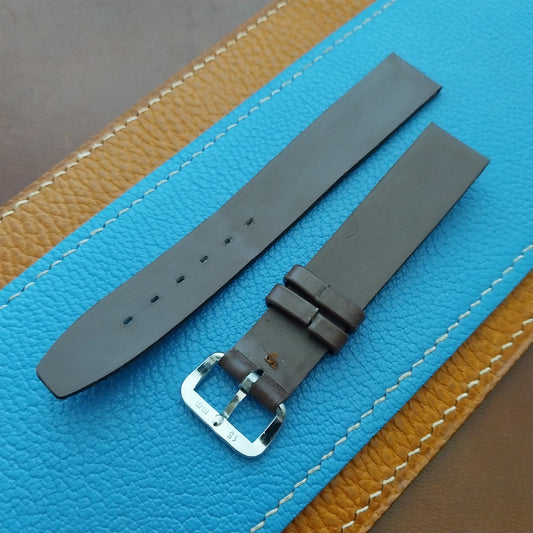 1960s 5/8" Brown Leather Classic Tapered 2-Keeper Unused Vintage Watch Strap
