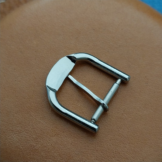 Vintage 14mm Edox Logo Silver-Tone Buckle