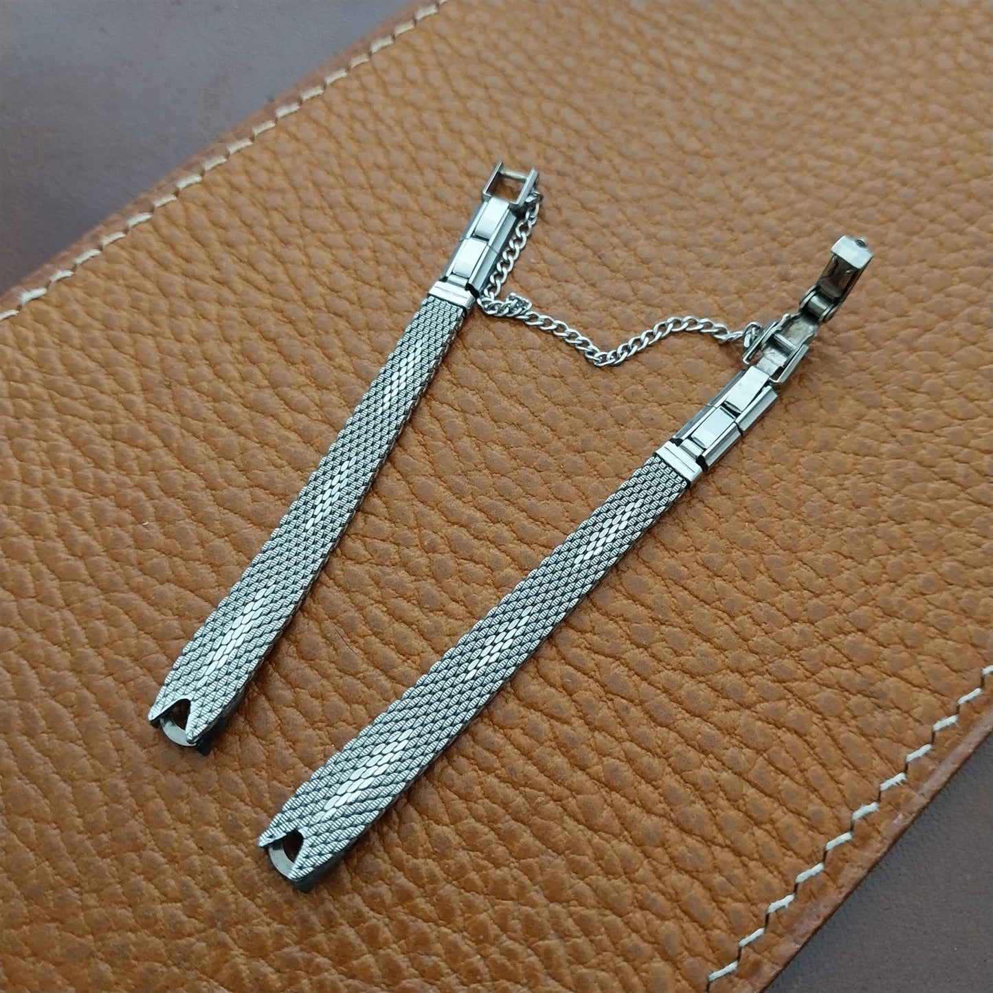 White Gold-Filled Mesh Ladies Unused 1960s Vintage Cocktail Watch Band