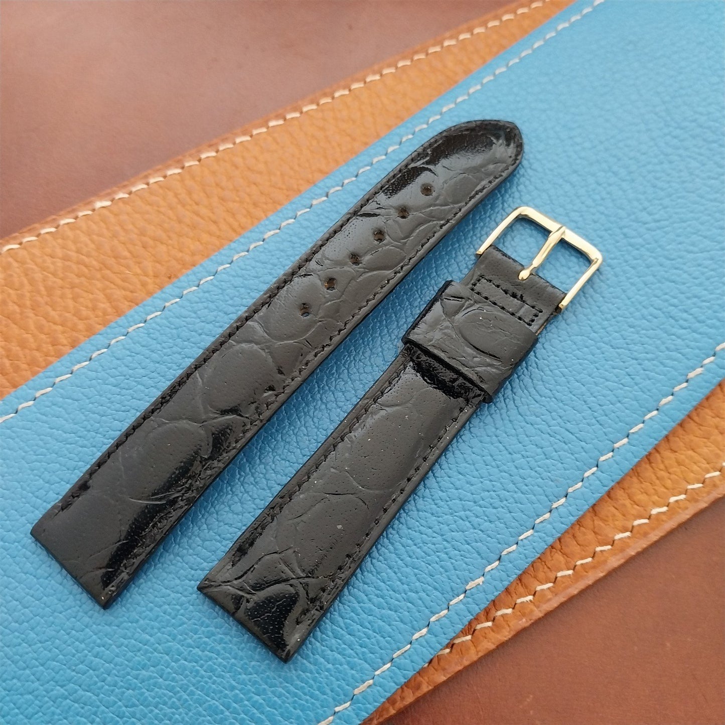 17mm Lizard-Grain Leather Tapered 17/16 Speidel Unused Vintage Watch Strap