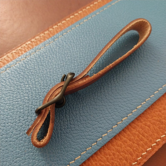 1/2" Brown Harness Leather Watch Fob Strap & Black Finish Buckle