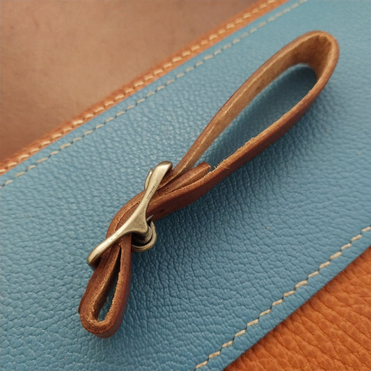 1/2" Brown Harness Leather Watch Fob Strap & Antique Nickel Finish Buckle